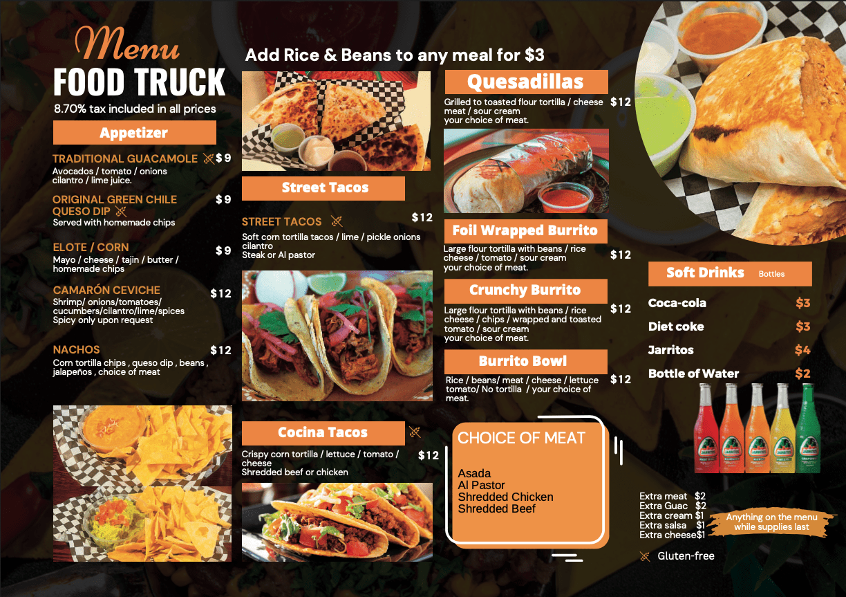 Menu – La Cocian de Mama Mexian Restaurant